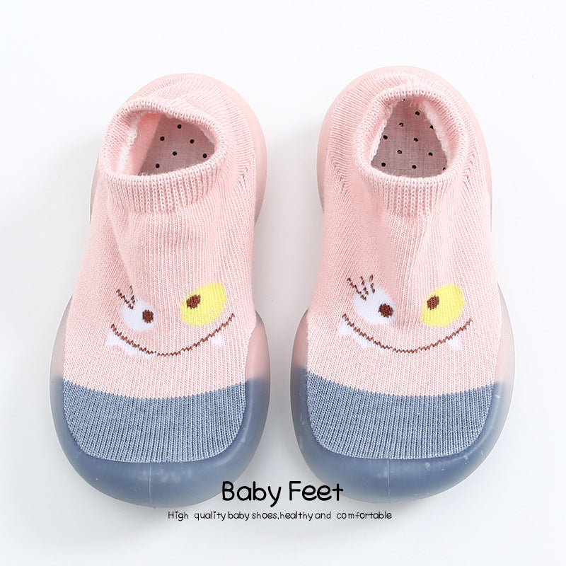 Children's shallow mouth soft-soled indoor shoes cartoon baby imitation drop heel toddler shoes breathable non-slip socks