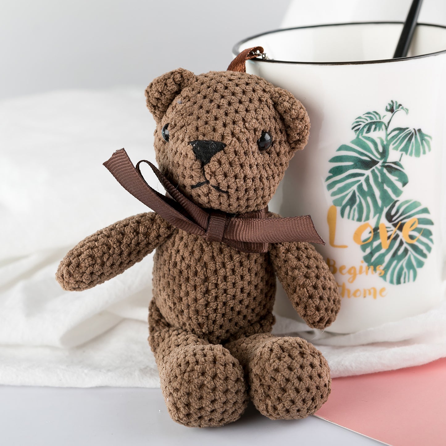 16cm bear pineapple grid bear plush toy doll doll doll bag pendant gift with souvenir accessories