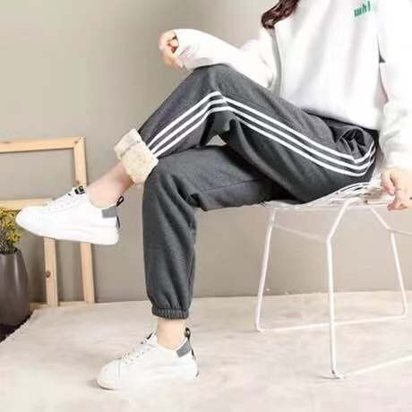 Casual plus velvet thick lamb fleece sports pants women's harem pants sweat pants