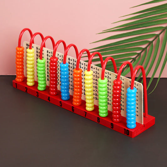 Ten files 1+1 calculation racks, kindergarten pupils math teaching aids, children's addition and subtraction operations, educational wooden toys