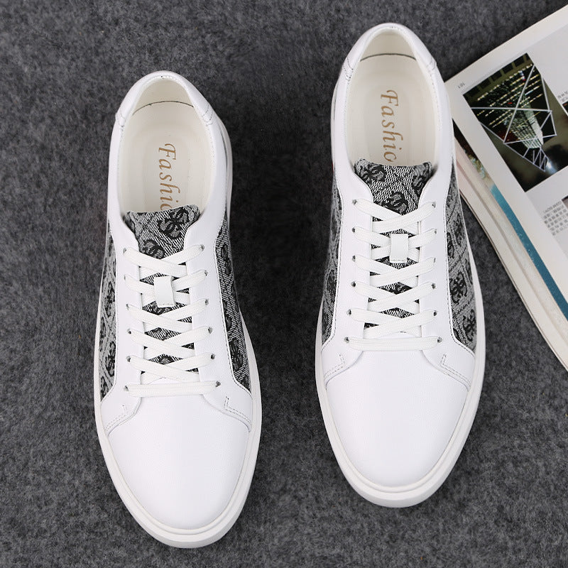 Men's new trend men's shoes casual shoes lace up British low-top board shoes cowhide trendy shoes