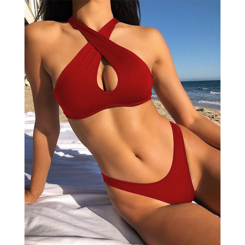 European and American sexy cross bikini wish swimsuit