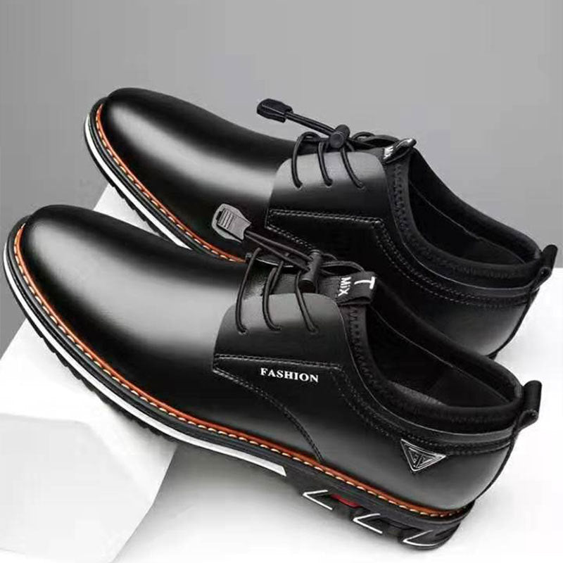 Korean version casual comfortable round toe trend leather shoes