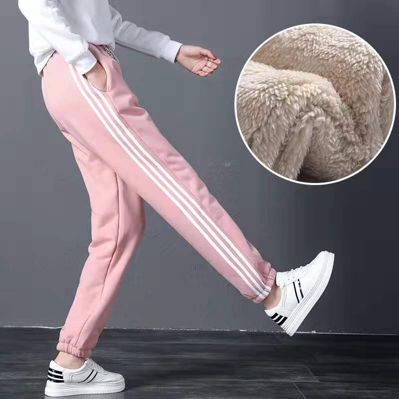 Casual plus velvet thick lamb fleece sports pants women's harem pants sweat pants