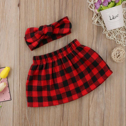 New spring and summer girls' skirts Korean version of all-match red plaid skirt baby girls skirts
