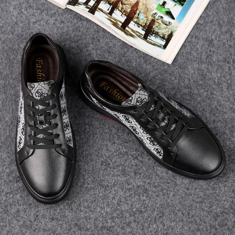 Men's new trend men's shoes casual shoes lace up British low-top board shoes cowhide trendy shoes