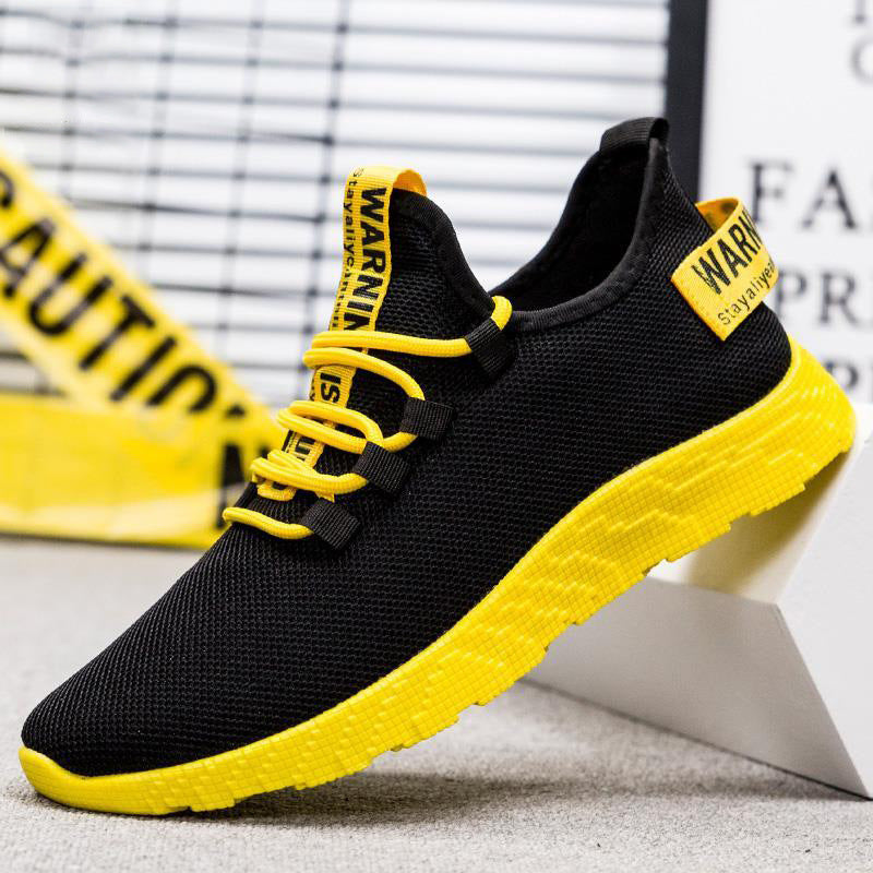 New style flying woven sports men's shoes casual sports single shoes soft bottom breathable shoes cross-border