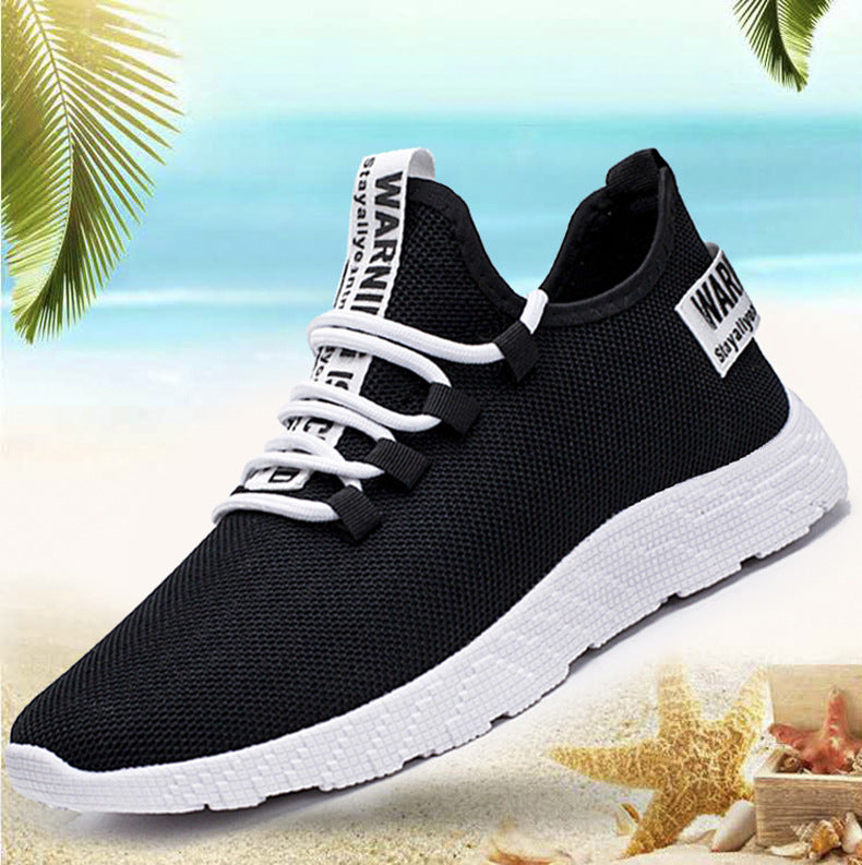 New style flying woven sports men's shoes casual sports single shoes soft bottom breathable shoes cross-border