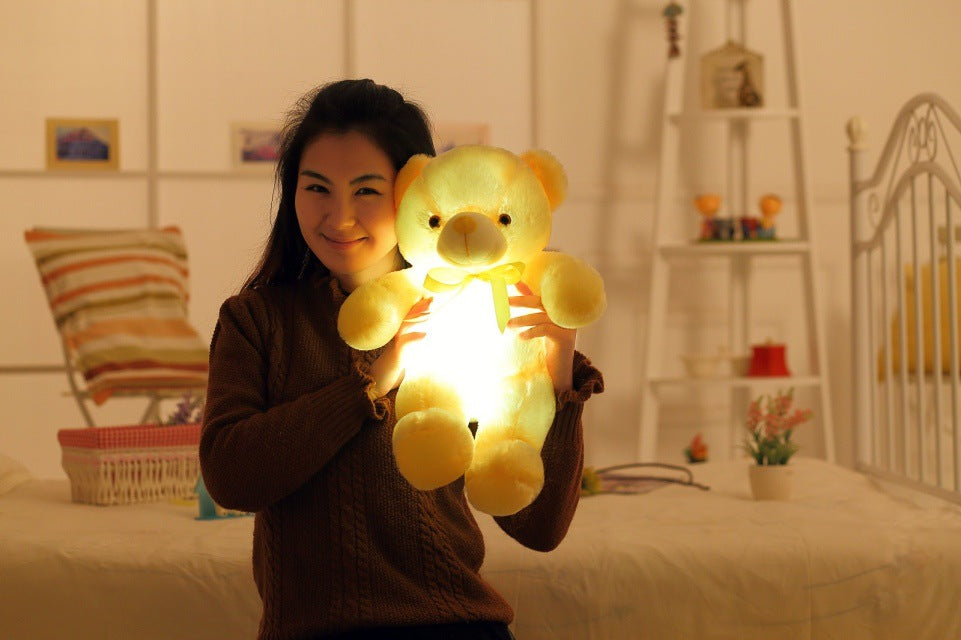 Luminous music recording doll plush toy teddy bear doll girl birthday gift