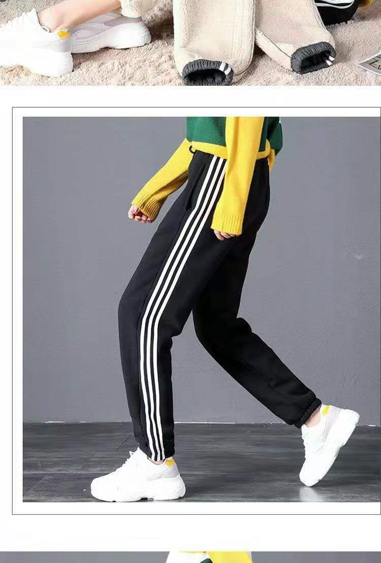 Casual plus velvet thick lamb fleece sports pants women's harem pants sweat pants