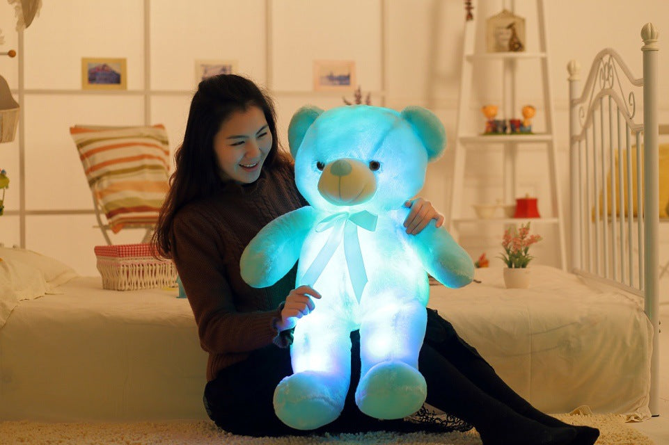 Luminous music recording doll plush toy teddy bear doll girl birthday gift