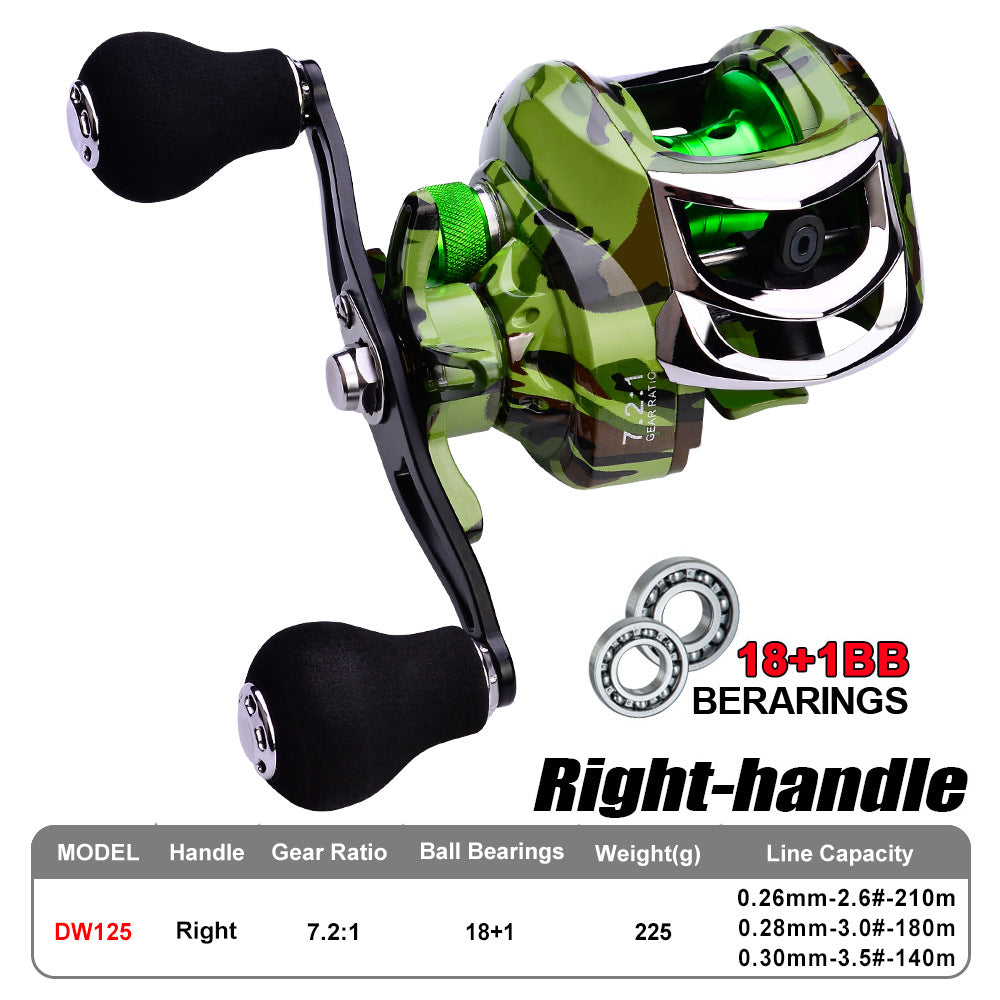 Luya fishing reel metal water drop reel 18+1 axis reel 7:2:1 sea fishing reel fishing gear