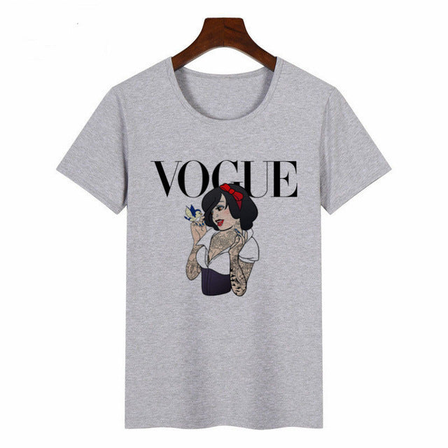 European and American style funny kawaii princess collection shirt short sleeve t-shirt