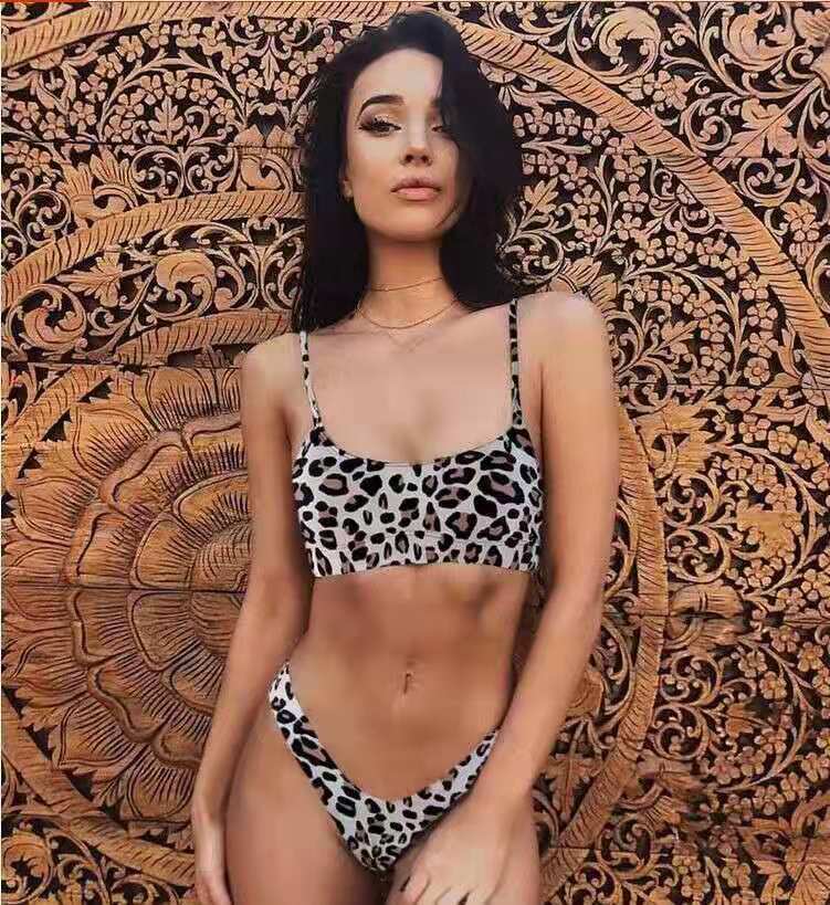 European and American foreign trade sexy leopard print bikini bikini swimsuit