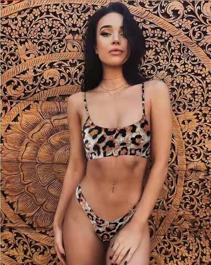 European and American foreign trade sexy leopard print bikini bikini swimsuit