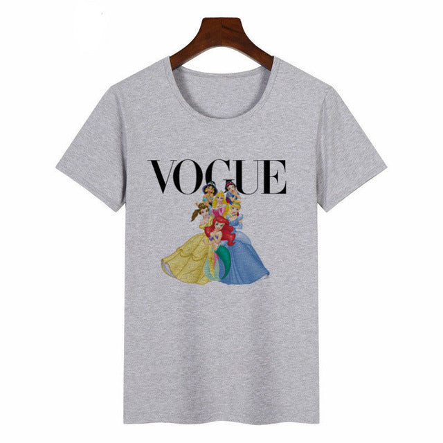 European and American style funny kawaii princess collection shirt short sleeve t-shirt