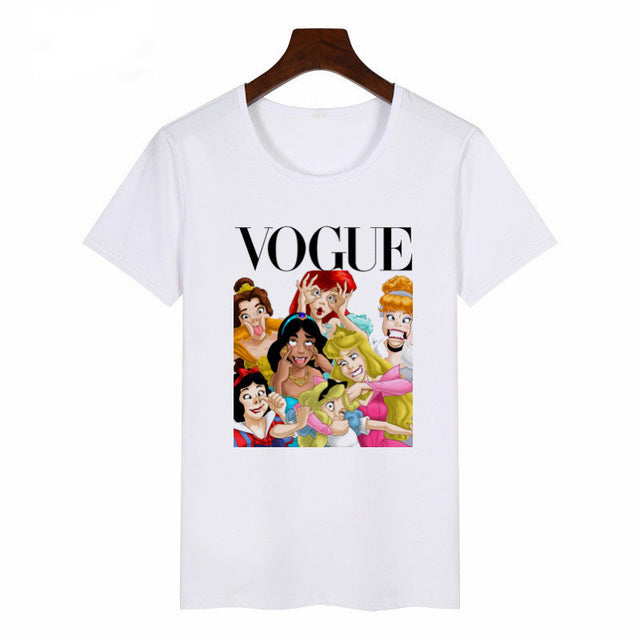 European and American style funny kawaii princess collection shirt short sleeve t-shirt