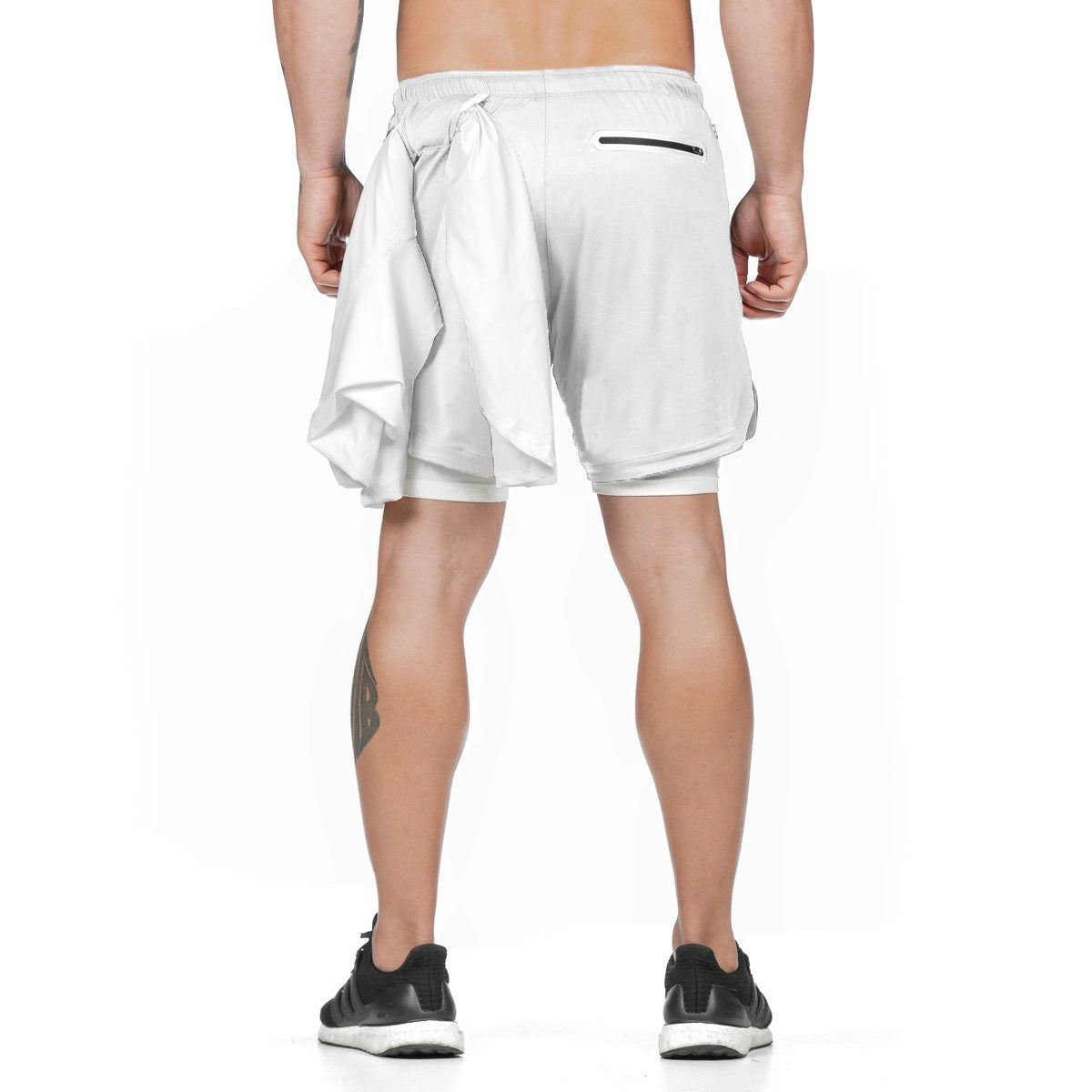 Cross-border new summer mesh straight five-point pants men's plus size running sports training double-layer casual shorts