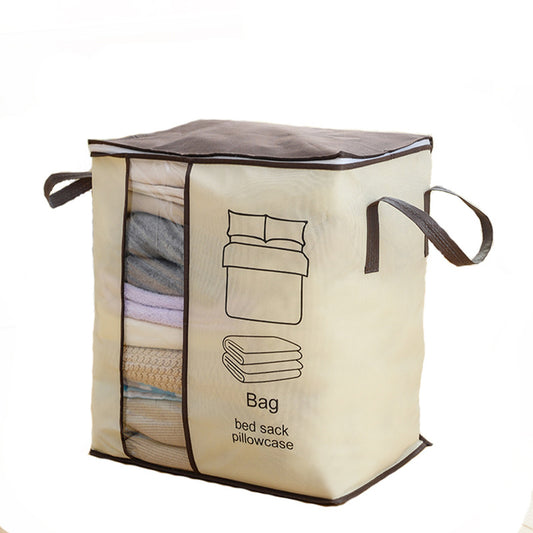 Creative zakka thickened non-woven binaural portable quilt clothing sorting storage bag vertical version