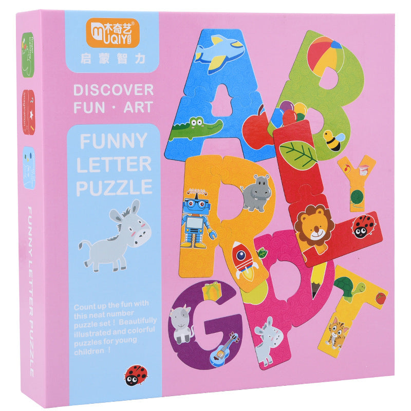 A full set of children's numbers and letters early education and learning cognitive card toys baby enlightenment puzzle English puzzle