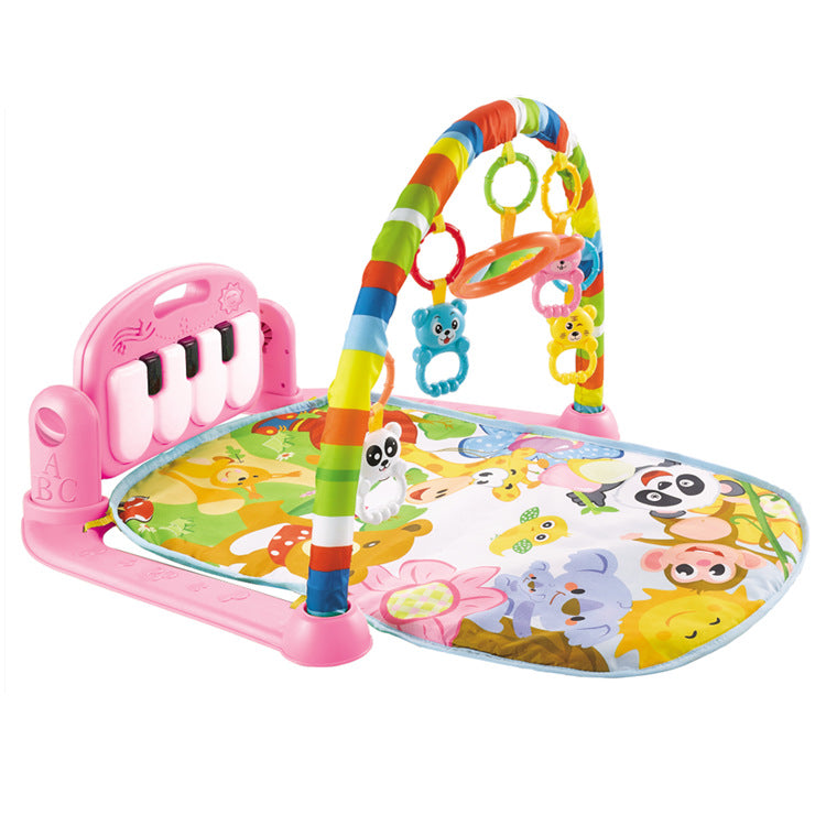 Infant music pedal piano fitness frame 0-3-12 months baby crawling mat cross-border hot-selling toys