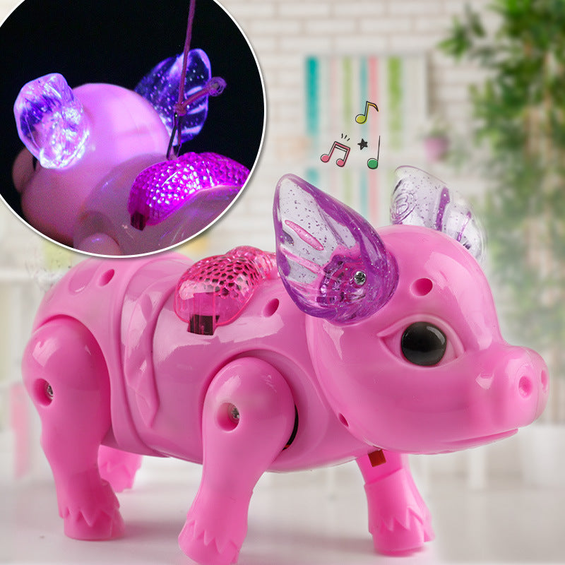 Hot selling hot-selling luminous leash walking pig toy