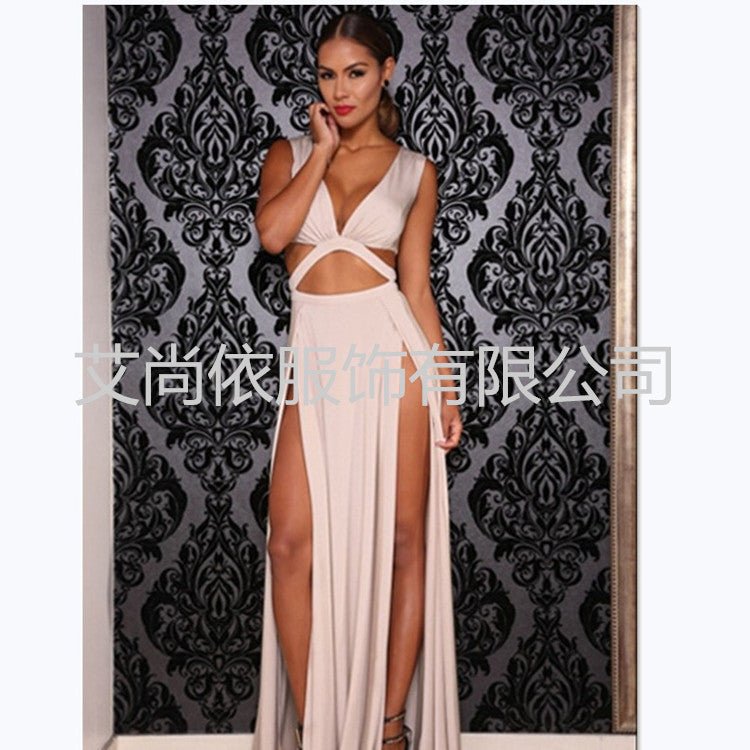 European and American style sexy long dress women's dress