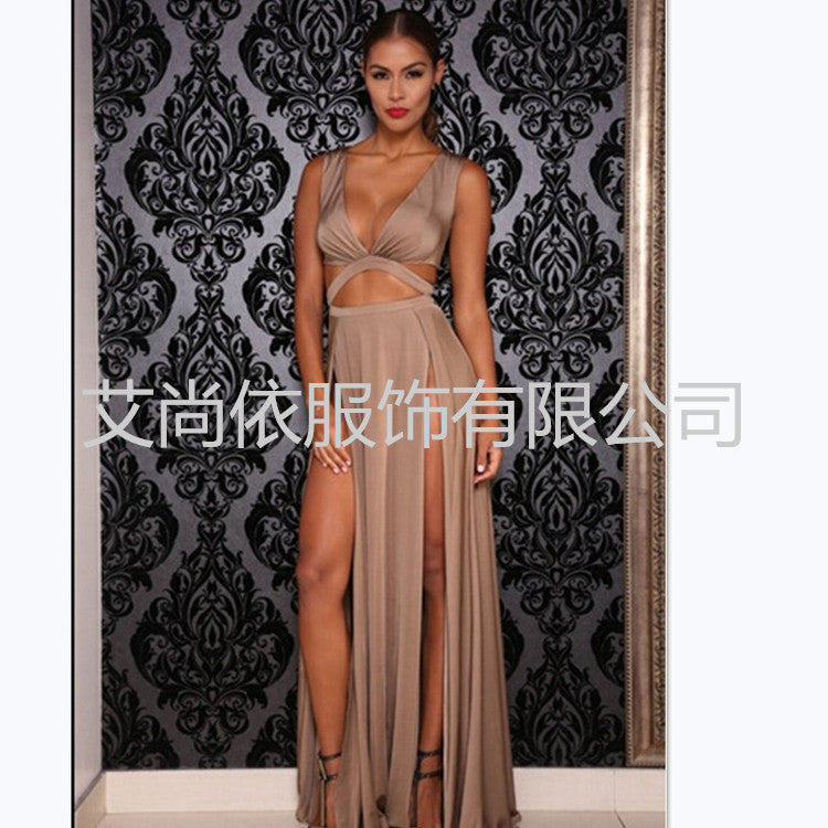 European and American style sexy long dress women's dress