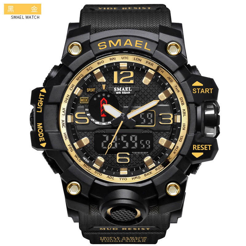 INS hot sale sports watch dual display multi-function LED men's Smael electronic waterproof watch