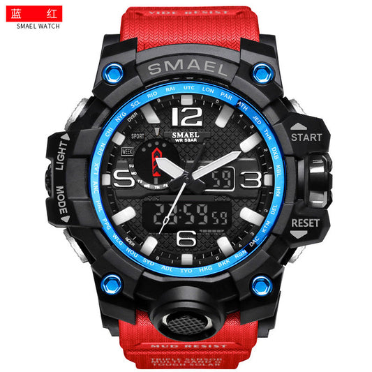 INS hot sale sports watch dual display multi-function LED men's Smael electronic waterproof watch