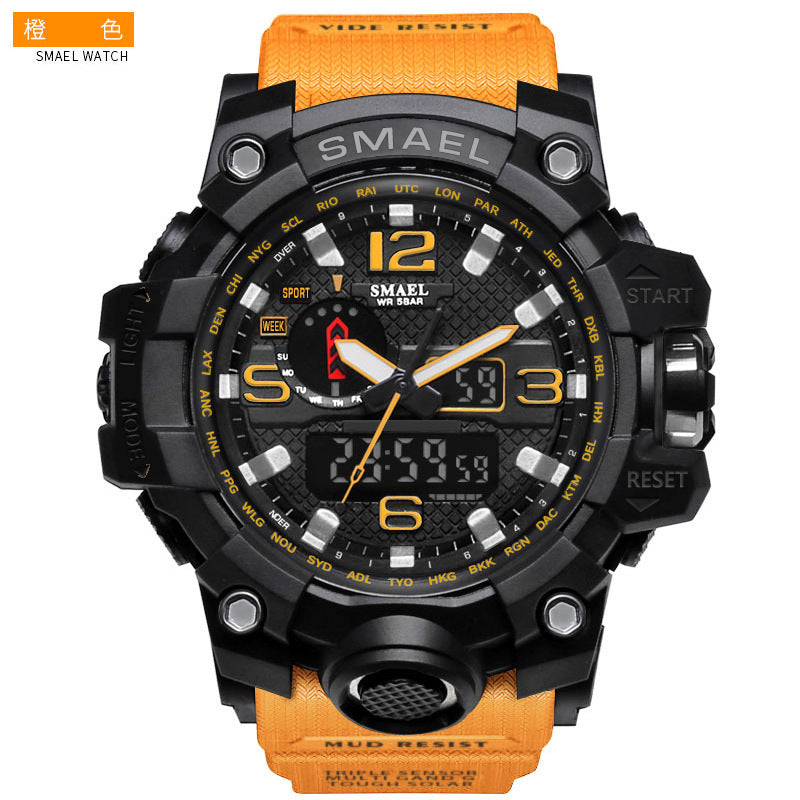 INS hot sale sports watch dual display multi-function LED men's Smael electronic waterproof watch