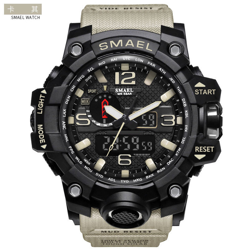 INS hot sale sports watch dual display multi-function LED men's Smael electronic waterproof watch