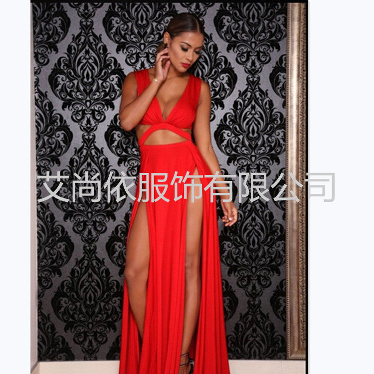 European and American style sexy long dress women's dress