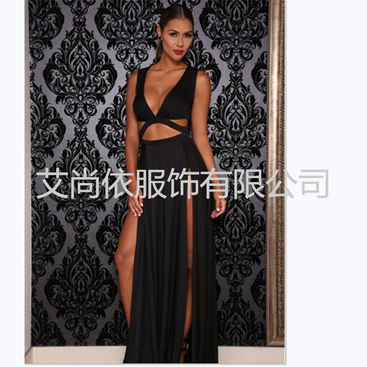 European and American style sexy long dress women's dress