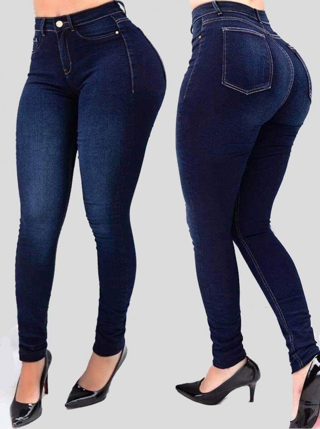 European and American cross-border high-waist stretch slim-fitting pants shaping Jeans