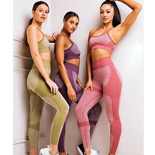 Hot-selling quick-drying yoga clothes suit seamless professional running fitness sports underwear bra trousers suit
