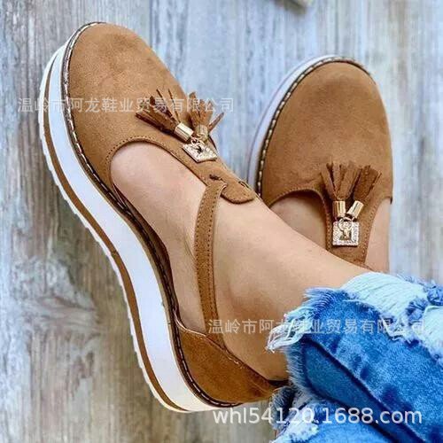 Spring models tassel thick bottom waterproof platform women's shoes