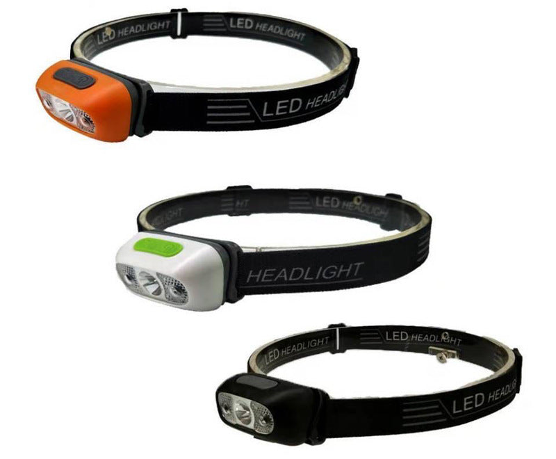 USB Rechargeable LED Headlamp Sensor Outdoor Fishing Headlamp Headlamp Two Installed Headlamp