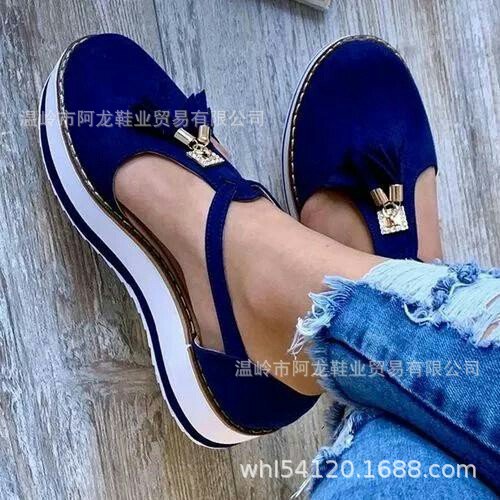 Spring models tassel thick bottom waterproof platform women's shoes