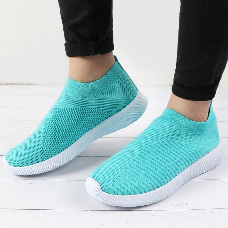 Women's shoes flying woven breathable casual sports single shoes