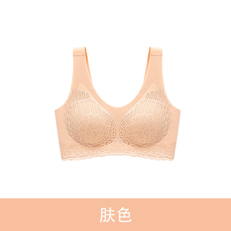 4.0 Lace Seamless Gathering Bra Underwear Women's Vest No Steel Ring Gathering Sleeping Bra