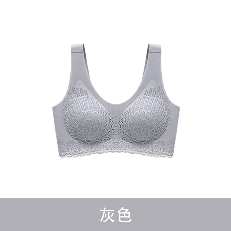 4.0 Lace Seamless Gathering Bra Underwear Women's Vest No Steel Ring Gathering Sleeping Bra