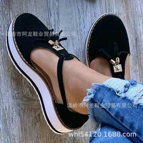 Spring models tassel thick bottom waterproof platform women's shoes