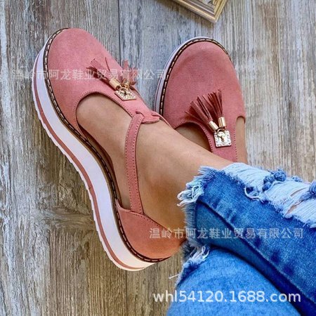 Spring models tassel thick bottom waterproof platform women's shoes