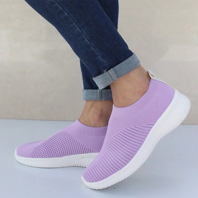 Women's shoes flying woven breathable casual sports single shoes