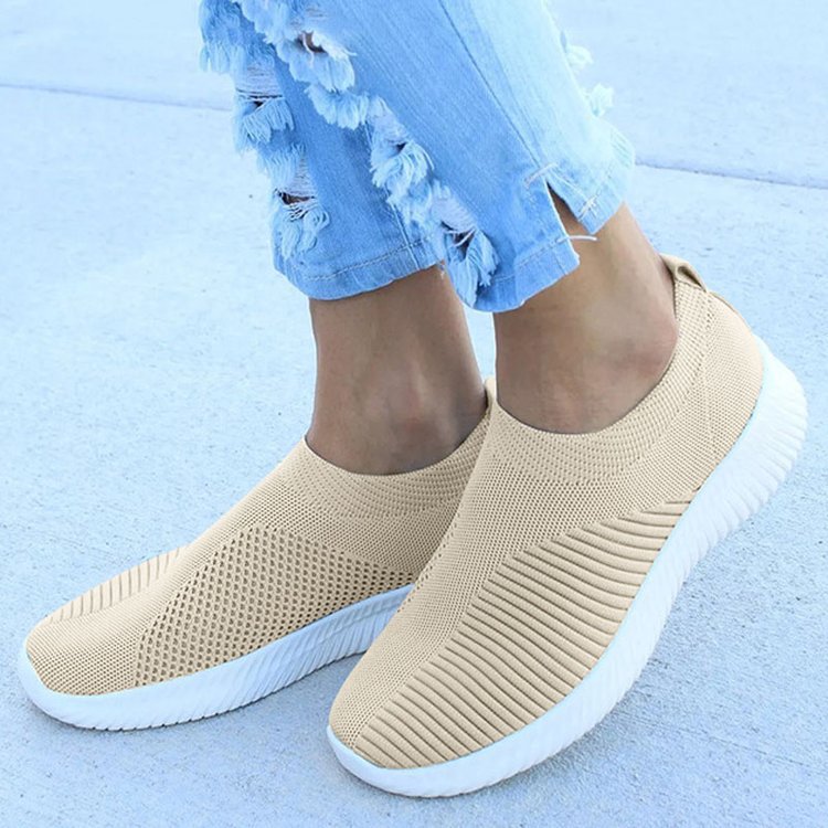 Women's shoes flying woven breathable casual sports single shoes