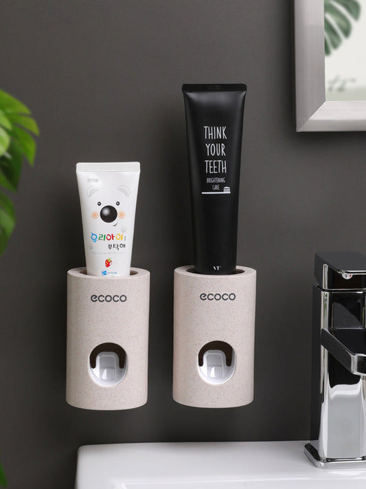 ecoco automatic toothpaste squeezer set lazy squeezer wall-suction toothbrush toothpaste press rack