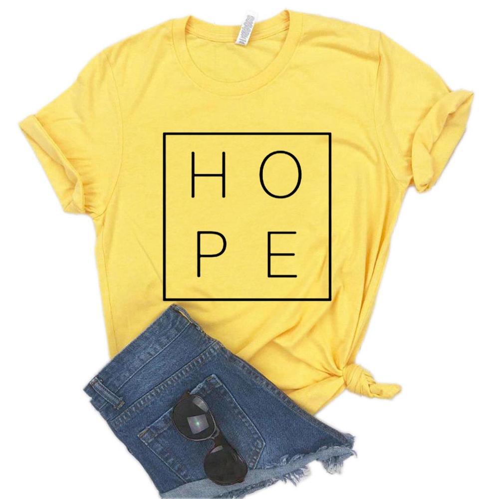 Summer Women's T-shirt HOPE Letter Print T-shirt