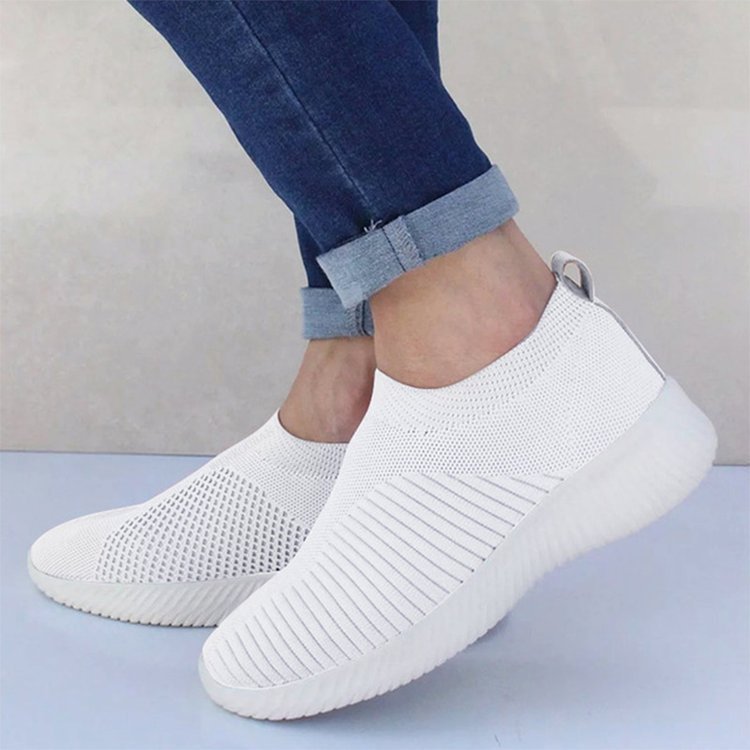 Women's shoes flying woven breathable casual sports single shoes