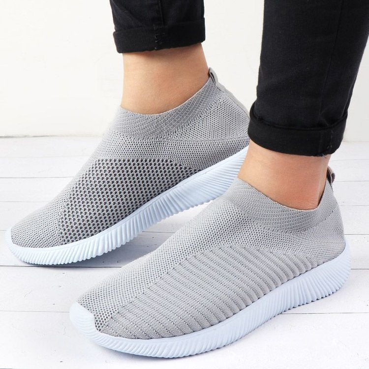 Women's shoes flying woven breathable casual sports single shoes